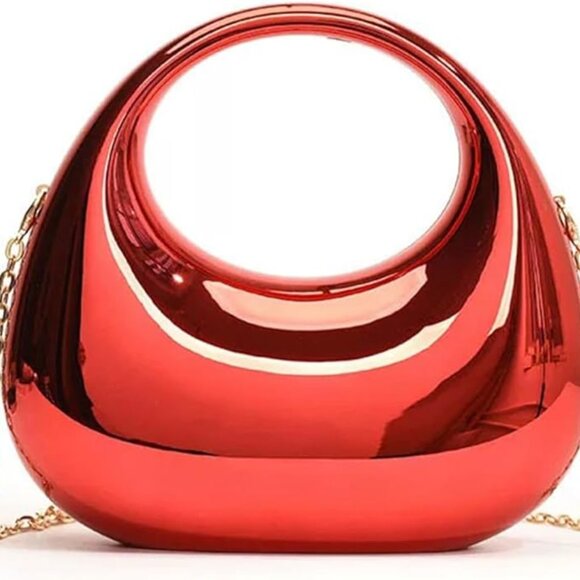 Acrylic Evening Clutch Purse for Women, Metallic Purse Evening Handbags Moon - Picture 2 of 16